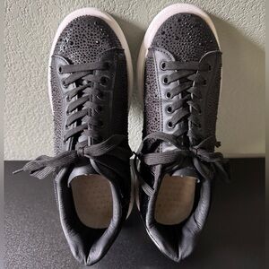 Women's Black Studded Platform Sneakers 9